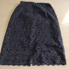 NOLLEYS sophi 日本製ネイビー レース タイトスカート36#2655