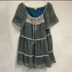 axes femme チュニック 森ガール 花柄 ワンピース レース