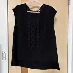 美品 ADORE ソフトメモリーブラウス ブラック ベルト付トップス 38 