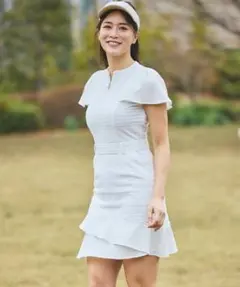 CELFORD GOLF♡ストレッチレース袖フレアワンピースのサムネイル