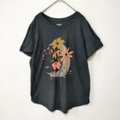 オールドネイビー 花柄 フラワークルーネック 半袖 M-L チャコールグレーのサムネイル