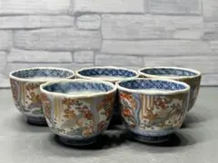 蕎麦猪口 古伊万里 江戸期 染付 幾何学 山水図 4客セット - メルカリ