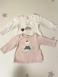 petit main 長袖Tシャツ 2枚セット 80 90