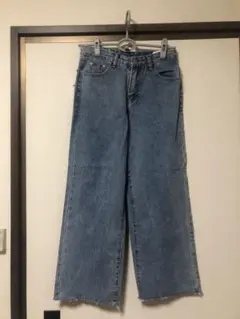 ライトブルー ワイドレッグデニム