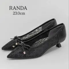 【美品】RANDA グリッターラインチュールパンプス 23cmのサムネイル