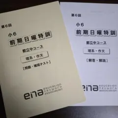 ena後期日曜特訓　適性検査 I・II、理系演習セット 6月24日(月)日曜特訓、リリース。 | 公式・進学塾のena｜中学・高校