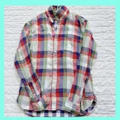 【チャオパニック】《美品》長袖シャツ カジュアル レディース チェック 赤×紫