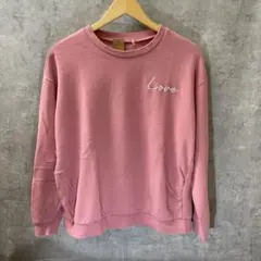 海外古着☆Love刺繍 フェードピンクスウェット サイズL