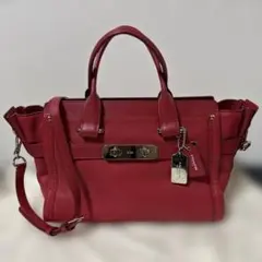 COACH スワッガー 牛革 2way ショルダーバック