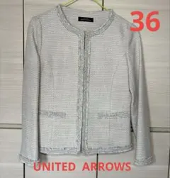 フリンジツイードノーカラージャケット36 入園　入学　卒園　卒業式