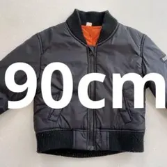 MA-1,ナイロン,ジップ,アウター,90cm,ベビー,キッズ,ブラックオレンジ