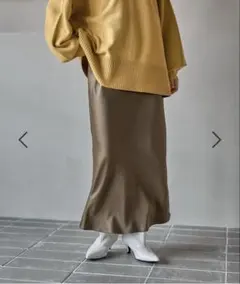 LEPSIM ストレッチサテンスカート