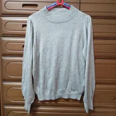 ニットセーター 長袖 バックリボン earth music&ecology