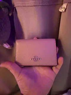 COACH ベージュ レザー 名刺入れ