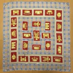 バーバリー♡希少　ヴィンテージスカーフ　シルク　ノバチェック　王冠　お城　オーブ