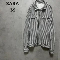 ZARA ザラ　ジップアップパーカー　ジャケット　ストライプ　M