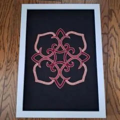 ウィルタ(アイヌ)刺繍 A4額入り 壁掛けNO.36