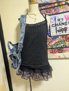 水玉レースキャミソール　フェアリーグランジy2kバレエコア