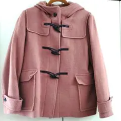 レディース ダッフルコート ショート丈 くすみピンク XL