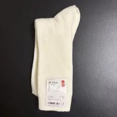 【未使用】UNIQLO リブソックス オフホワイト 25-27cmのサムネイル
