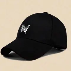 【新品未使用】バタフライキャップ 帽子 黒 ブラック 蝶 韓国 Y2K