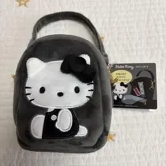 ハローキティ ボアミニポーチ モノクロ