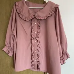 【美品】Re-j フリルブラウス　3XL ピンク　大きいサイズ