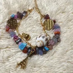 【新品】シェル・エッフェル塔 チャーム ブレスレット ゴールド