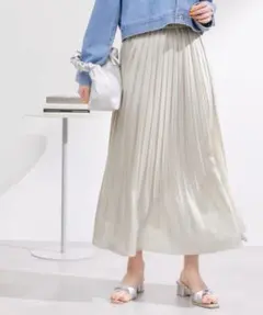 ブライトラメプリーツスカート ROPÉ PICNIC ロペピクニック