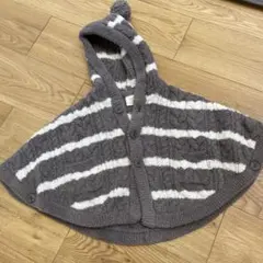 ジェラートピケ　 フード付きポンチョ 80-90cm