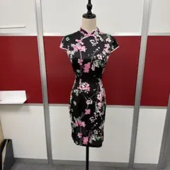 チャイナドレスブラック ピンク 桜柄のサムネイル
