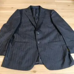 Borlini ダークグレー ストライプ テーラードジャケット　大きいサイズ