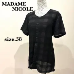 マダムニコル半袖 チュニック チェック38 レース 透け感 ブラック エレガントのサムネイル