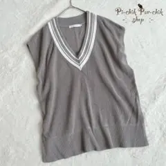 【アメリカンホリック】ニット　ベスト　Ｖネック　ノースリーブニット　重ね着