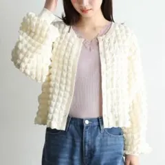 RETRO GIRL 春 ポコポコ袖ボリュームカーデ