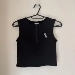 ブラック M ジッパータンクトップ