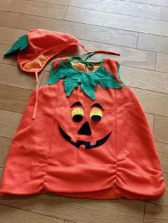 かぼちゃ コスチューム 帽子付き ハロウィン ワンピース 110cm