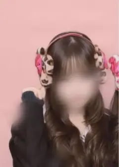 希少‼️ヒョウ柄耳付きイヤーマフ、ディズニー、ディズニーイヤーマフ、ミニーちゃん