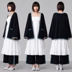 美品 forksy. クロシェ編み カーディガン&ワイドパンツ セットアップのサムネイル