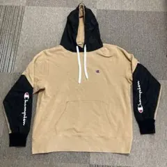 Champion フード付きパーカー ベージュ/黒