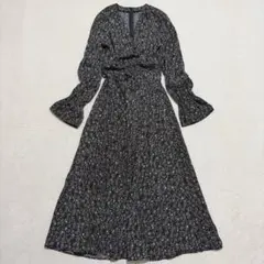 フレイアイディー◇フラワープリントロングワンピース エレガント スナ系 F