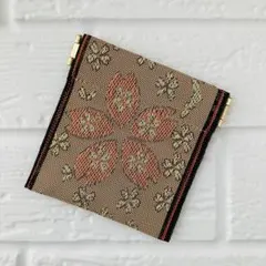 畳縁のバネ口ポーチ　大桜