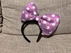 ディズニー ミニー リボン ビッグリボン カチューシャ 紫