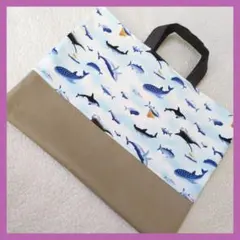 海の魚　レッスンバッグ　絵本袋　入園入学　ハンドメイドのサムネイル