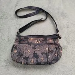本日限定 SAVOY サボイ 花柄刺繍 ネイビーショルダーバッグ