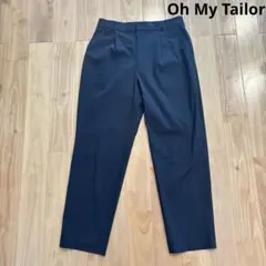 Oh My Tailor テーパードパンツMネイビー　ストレッチ　QVC