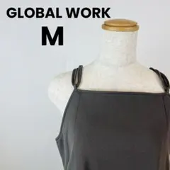 GLOBAL WORK グローバルワークロングワンピース　ダークグレー M