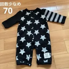 【ロンパース 】70cm 星柄　冬用　着用少なめ