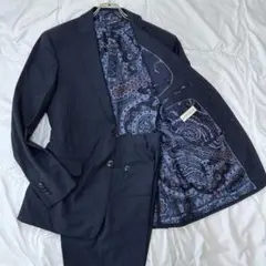 美品 ETRO ウール シルク ペイズリー柄 ストライプ スーツセットアップ
