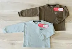 トレーナー 120cm ブラウン グリーン 2枚セット　裏起毛